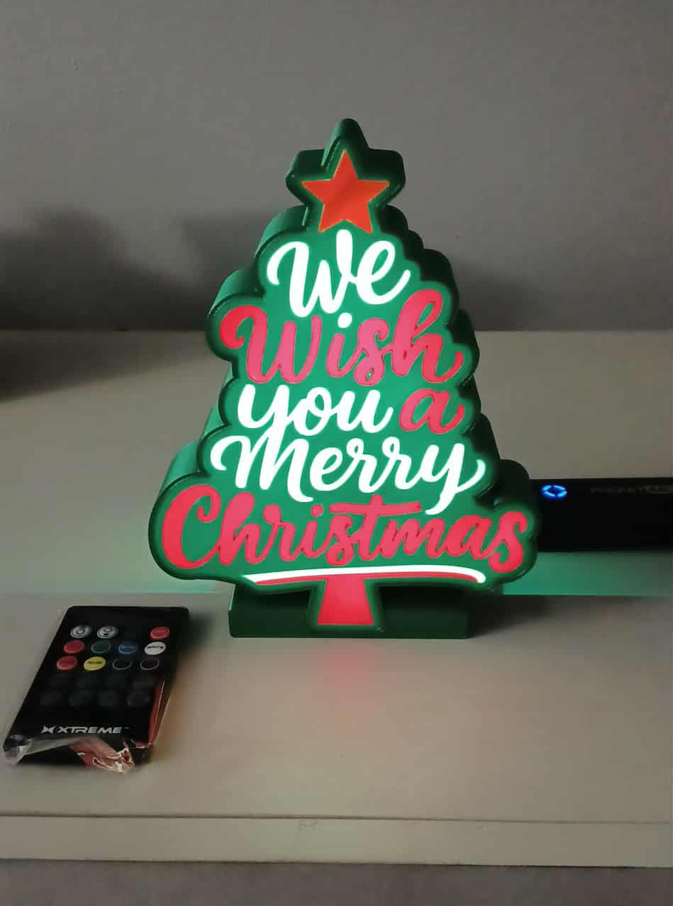 Christmas Tree Wall Hole LED light box – custom 3D printed – Lit Layer Creations